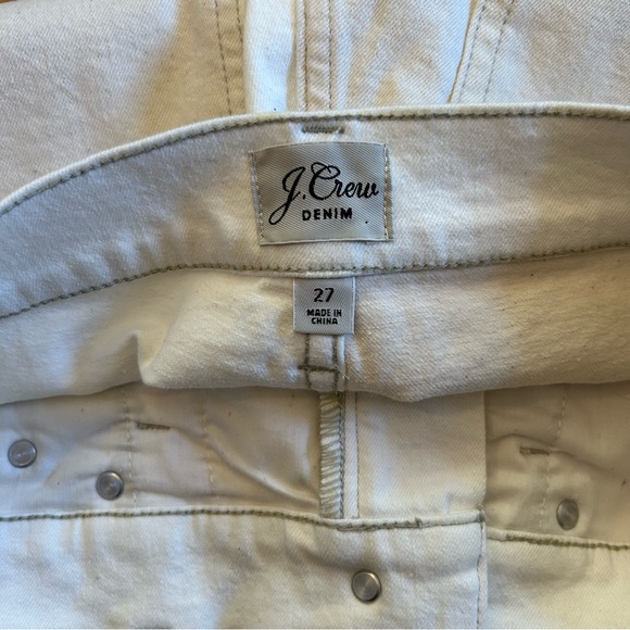 J.Crew Size 27 High Rise Classic Straight Leg Jean with Tonal Ivory Patches - Picture 7 of 8